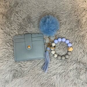 Blue Cardholder with Keychain